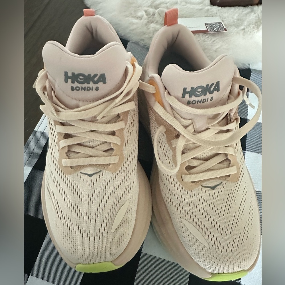 Hoka Women's Bondi 8 Athletic Shoes - Light Peach